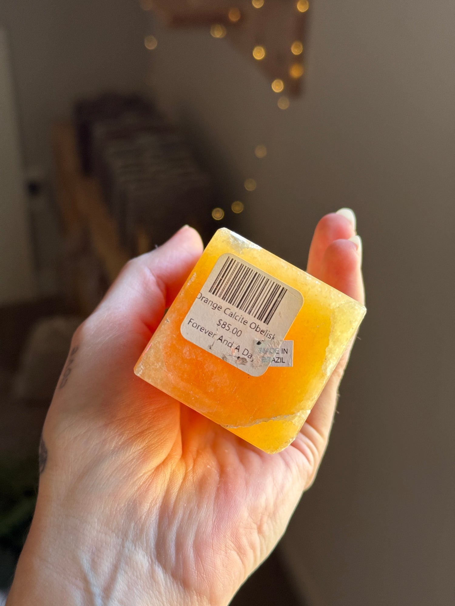 Orange Calcite Obelisk