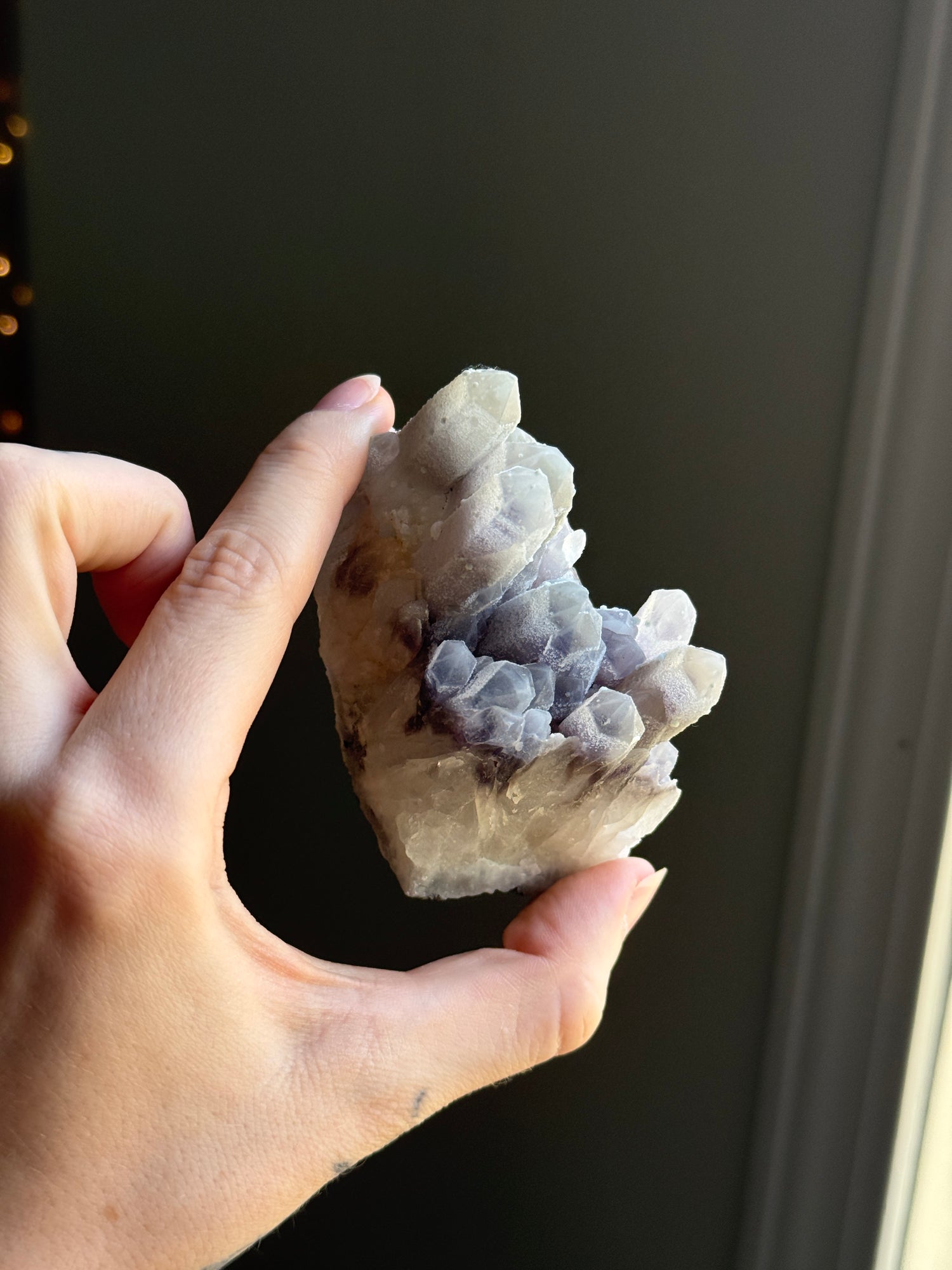 Icy Phantom Amethyst Cluster