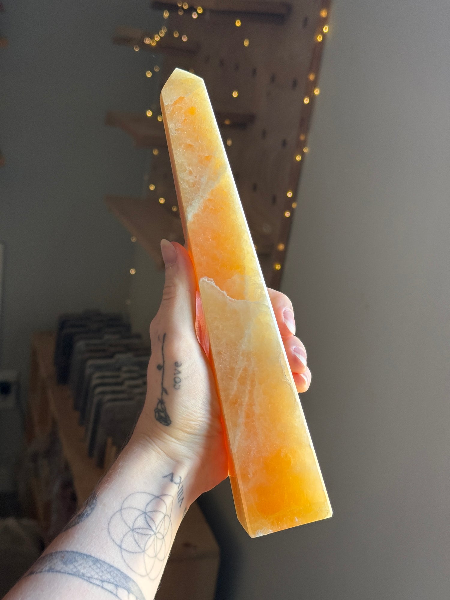 Orange Calcite Obelisk