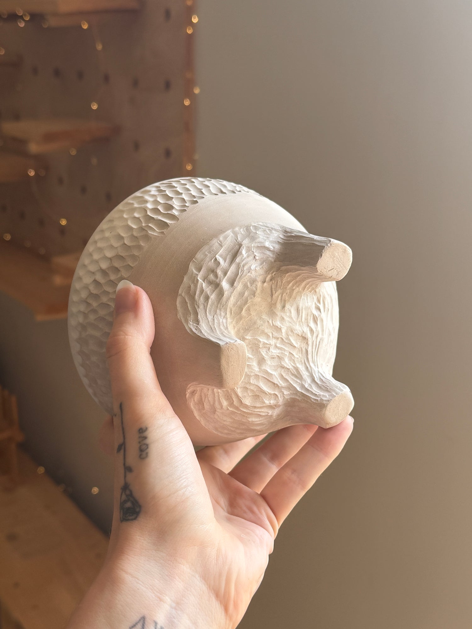 Carved Footed Pot