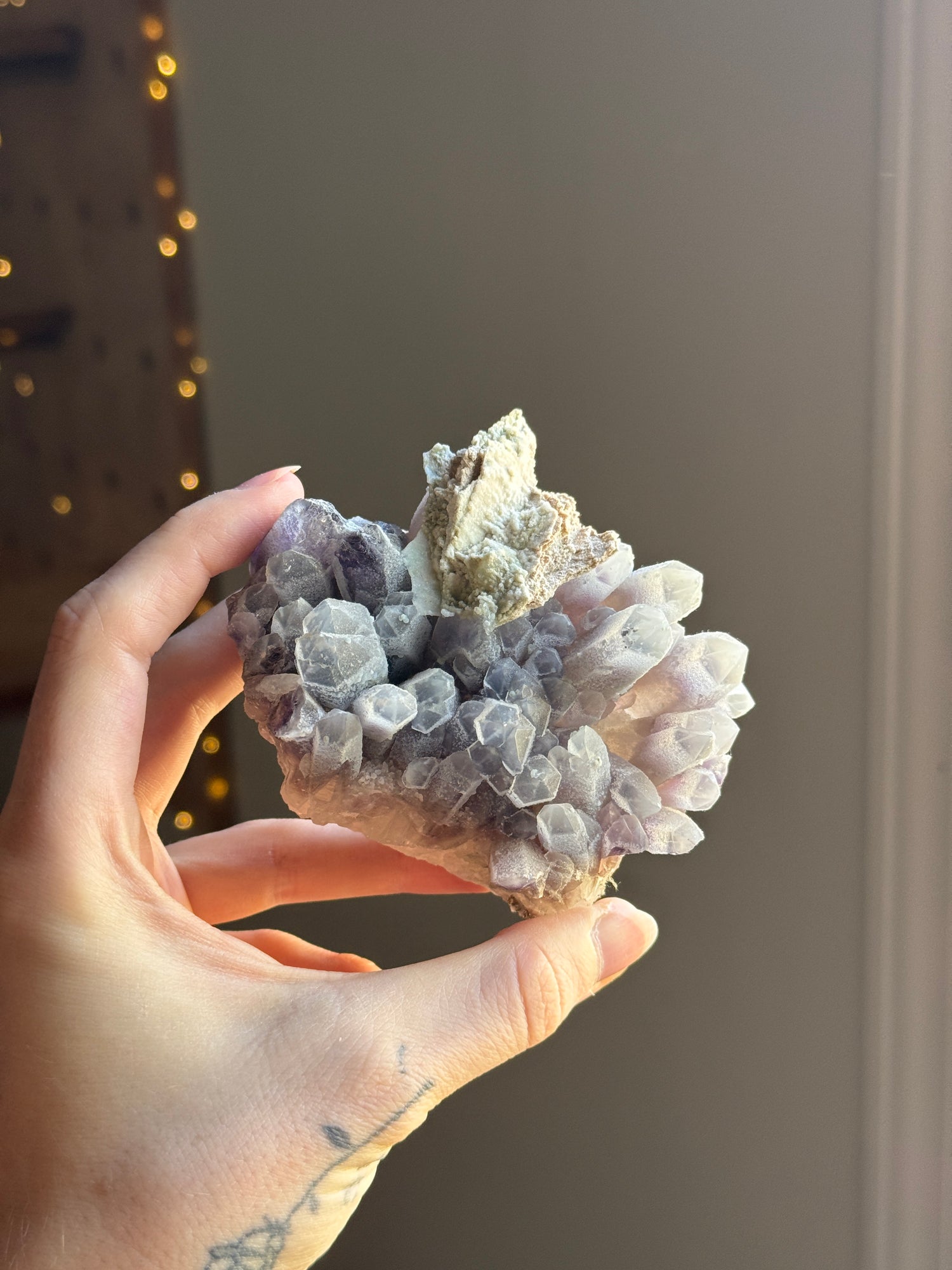 Icy Phantom Amethyst Cluster