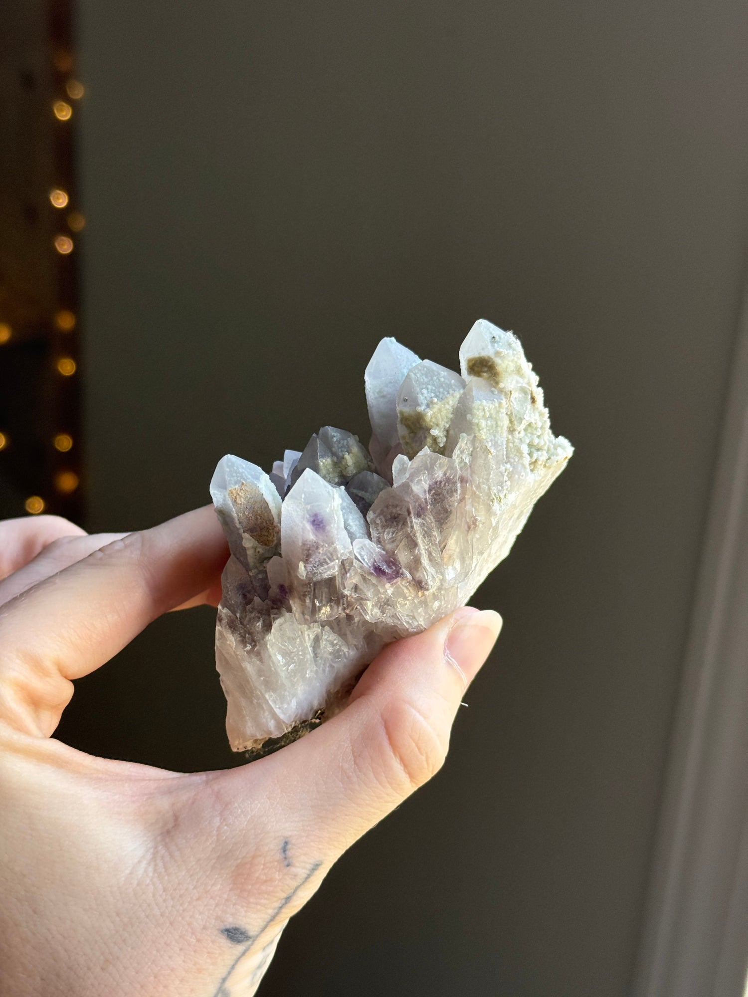 Icy Phantom Amethyst Cluster