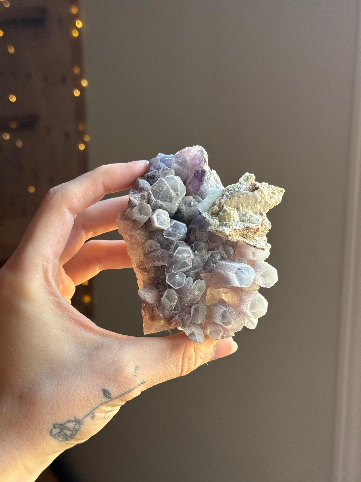 Icy Phantom Amethyst Cluster
