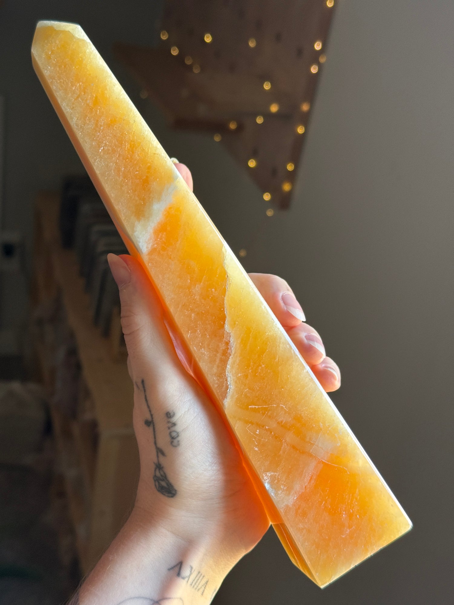 Orange Calcite Obelisk
