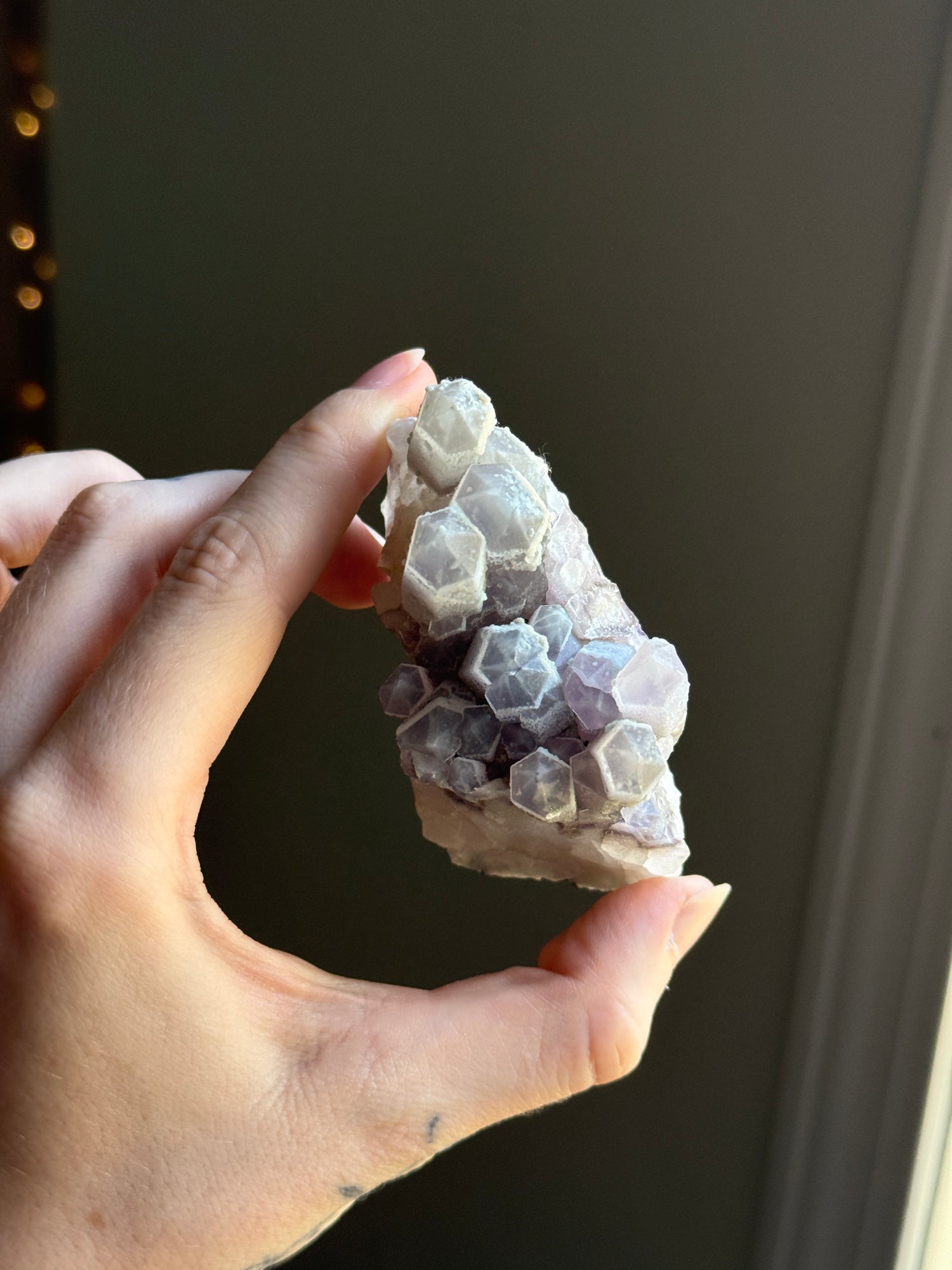 Icy Phantom Amethyst Cluster