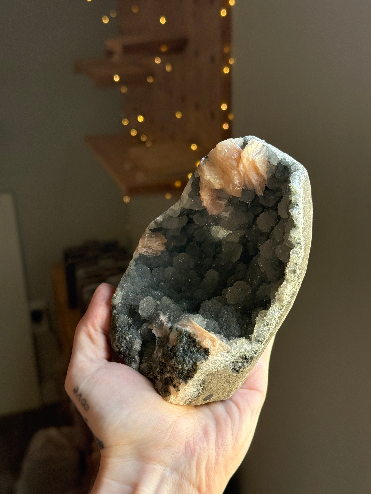 Quartz & Stilbite Geode