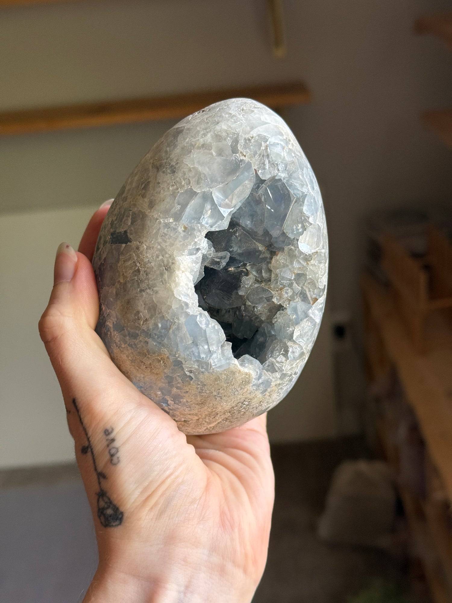 Selenite Egg Geode