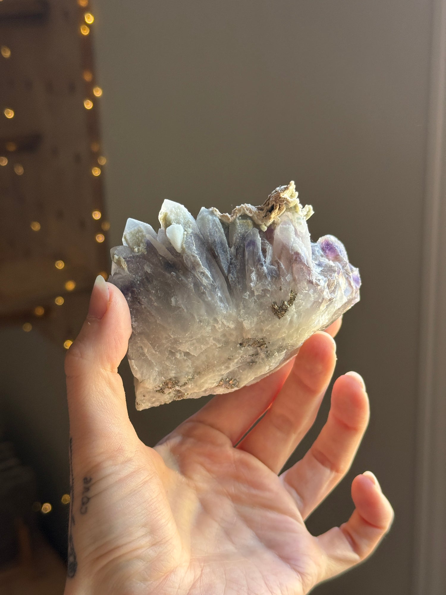 Icy Phantom Amethyst Cluster