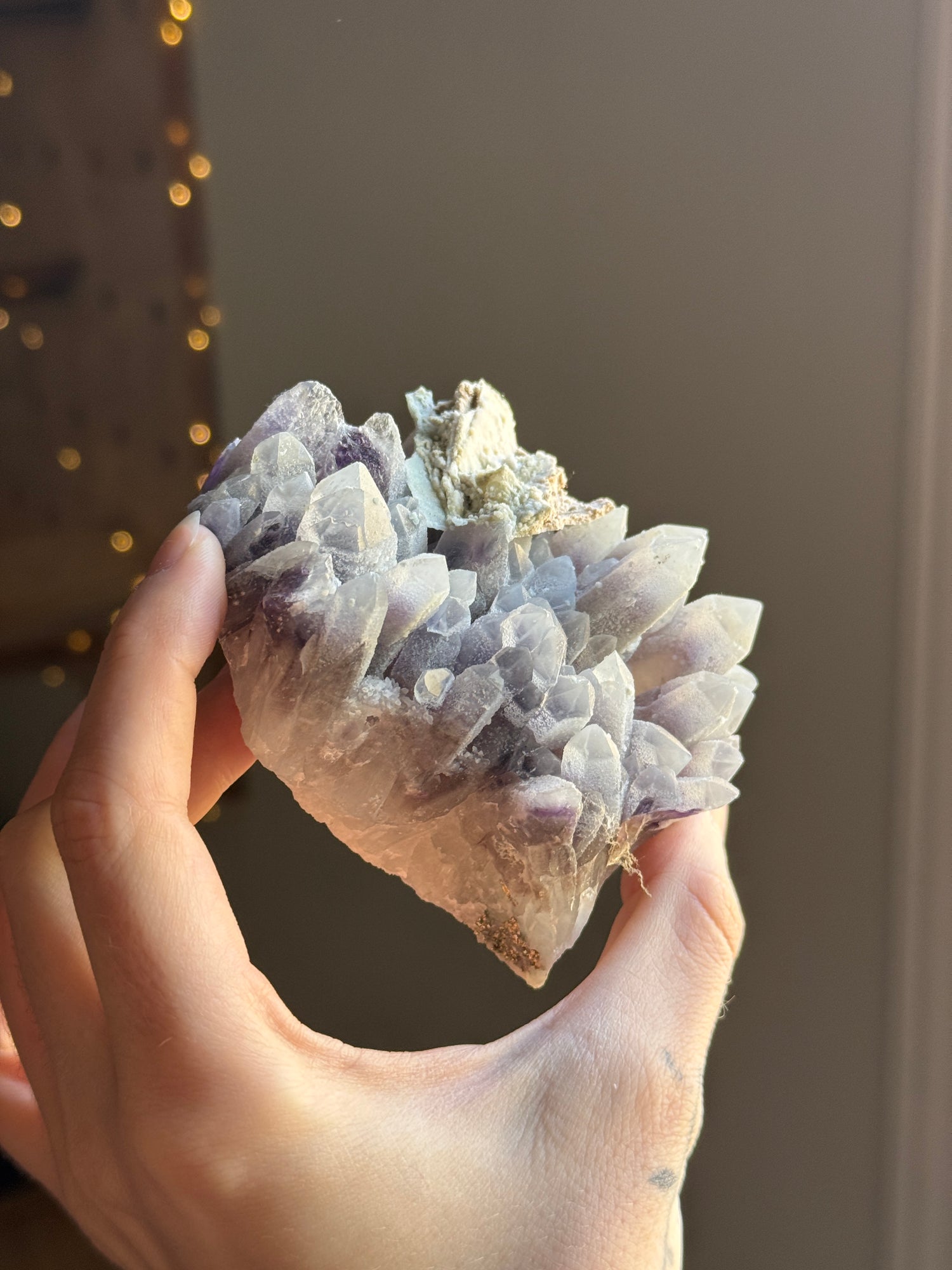 Icy Phantom Amethyst Cluster