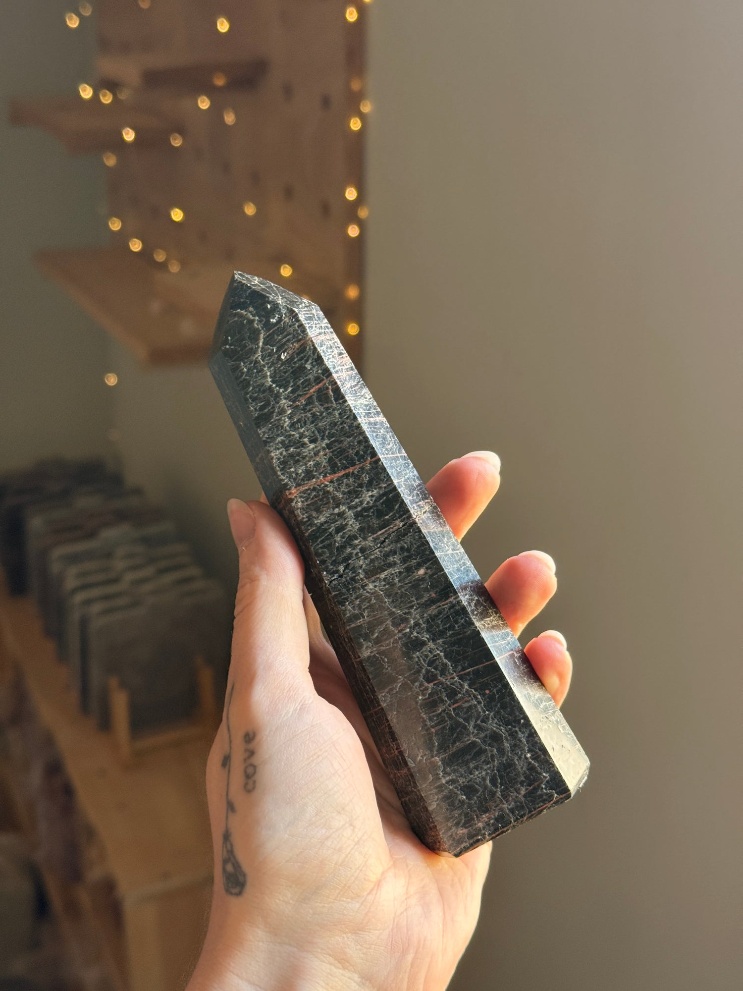 Tourmaline Hematite Tower*