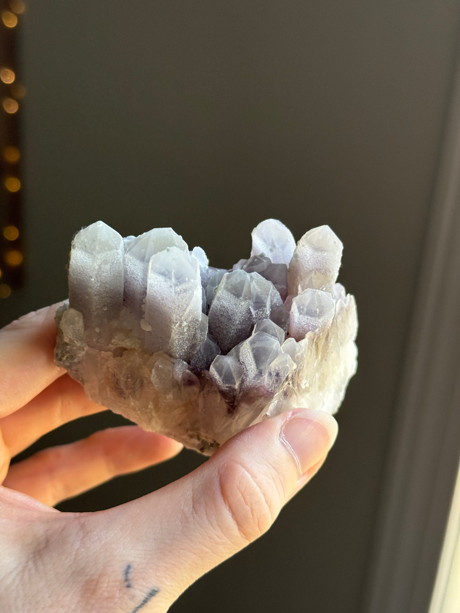 Icy Phantom Amethyst Cluster