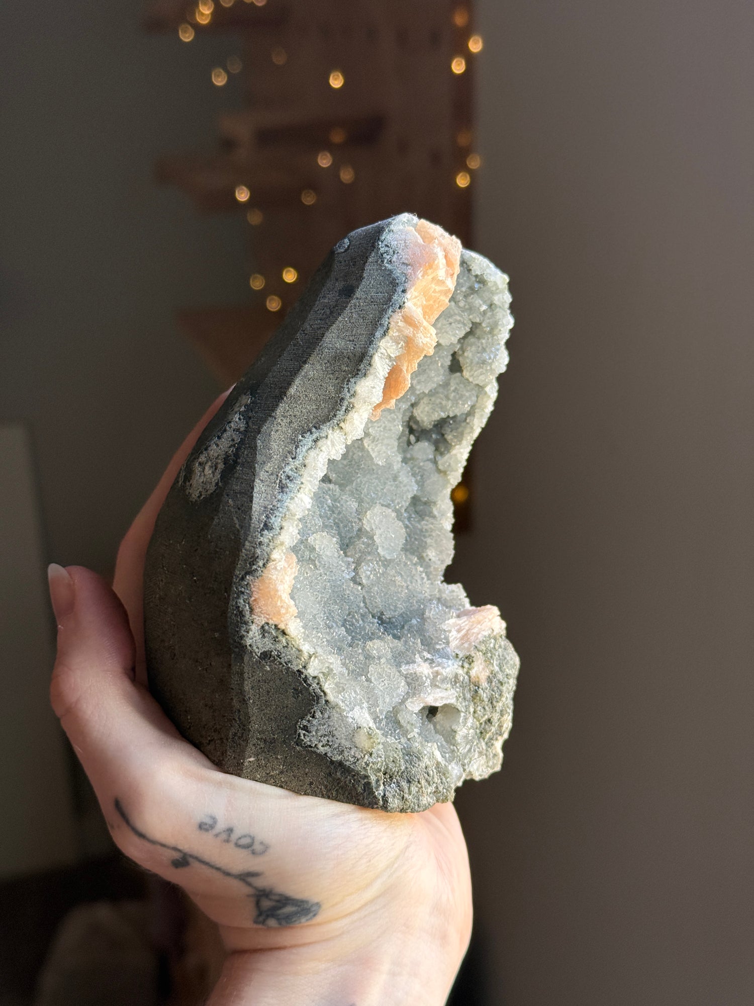 Quartz & Stilbite Geode