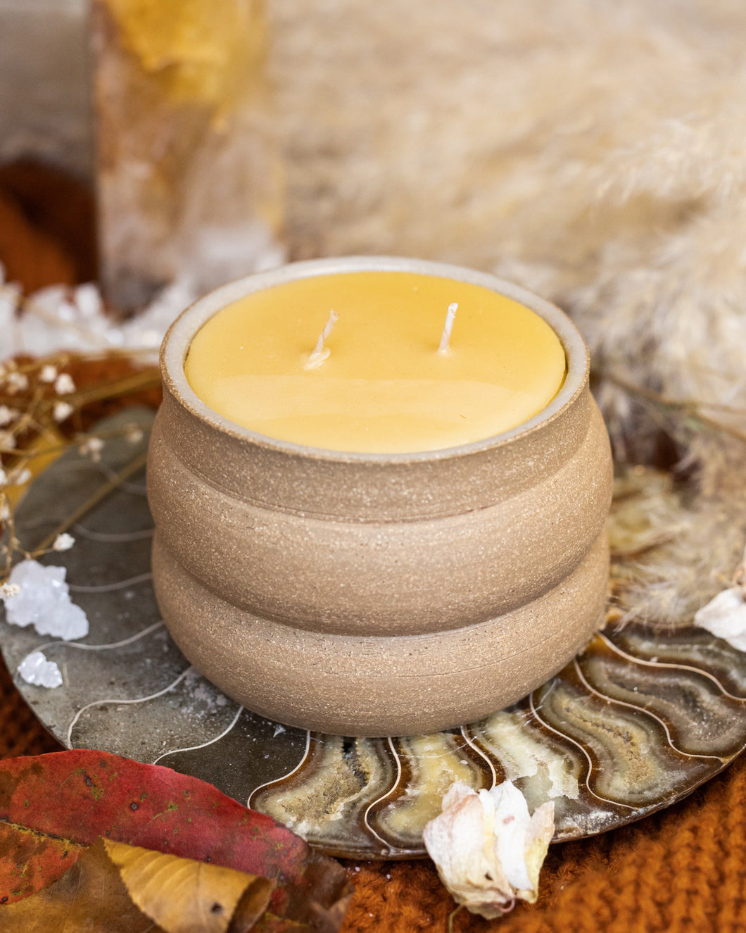 Brown Beeswax Candle